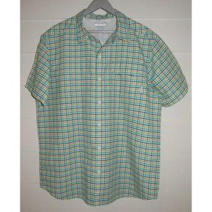 Columbia Omni Shade Sun Protection S/S Green Plaid Vented Button Up Shirt XL